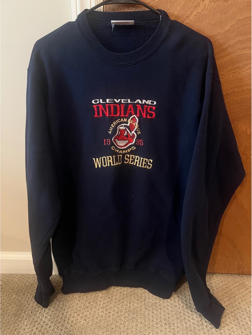 Vintage 1995 Cleveland Indians Embroidered Crewneck